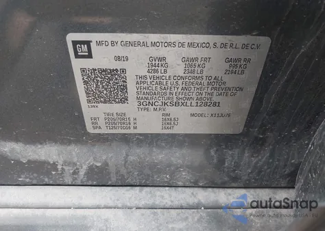 2020 Chevrolet Trax Fwd Ls from USA, damaged, VIN 3GNCJKSBXLL128281